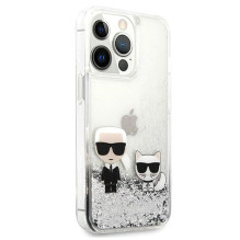 Karl Lagerfeld Apple iPhone 13 Pro Liquid Glitter Choupette Case Silver Karl Lagerfeld Apple iPhone 13 Pro Liquid Glitter Choupette Case Silver