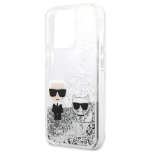 Karl Lagerfeld Apple iPhone 13 Pro Liquid Glitter Choupette Case Silver Karl Lagerfeld Apple iPhone 13 Pro Liquid Glitter Choupette Case Silver