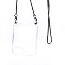 Evelatus Apple iPhone 11 Pro Silicone Transparent with Necklace TPU Strap Space Gray