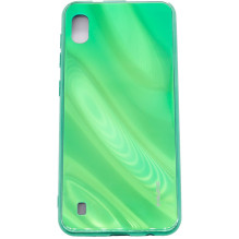„Evelatus Samsung Galaxy A10“ vandens ripple grūdinto stiklo dėklas, žalias, spalvotas, galvanizuoto grūdinto stiklo imi