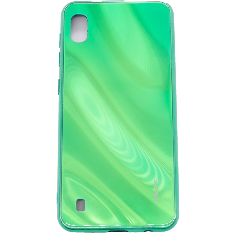 „Evelatus Samsung Galaxy A10“ vandens ripple grūdinto stiklo dėklas, žalias, spalvotas, galvanizuoto grūdinto stiklo imi