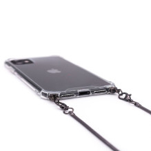 Evelatus Apple iPhone 11 Pro Max Silicone Transparent with Necklace TPU Strap Space Gray