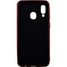 Evelatus Samsung Galaxy A40 Water Ripple Full Color Electroplating Tempered Glass Case Red