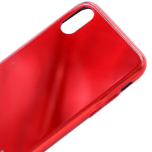 „Evelatus Apple iPhone X / XS“ grūdinto stiklo dėklas „Water Ripple“, raudonas, galvanizuoto stiklo, pilnai spalvotas, g