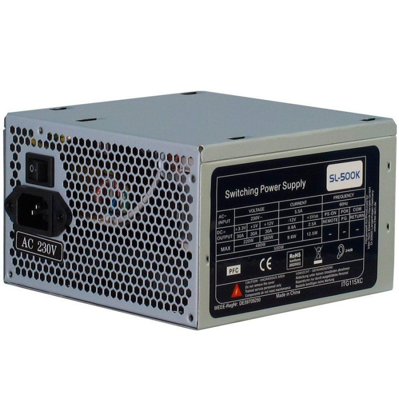 INTER-TECH Power Supply INTER-TECH SL-500K, 500W, 120mm fan, bulk