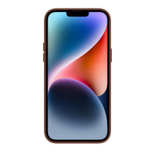 „Evelatus Apple iPhone 14“ natūralios odos dėklas, rudas, su „MagSafe“ apsauga.