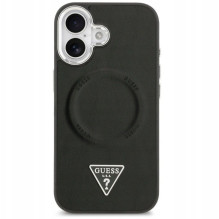 „Guess“ odinis „Apple iPhone 17“ dėklas, skirtas „MagSafe“ ir „Triangle Logo“, juodas