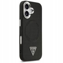 „Guess“ odinis „Apple iPhone 17“ dėklas, skirtas „MagSafe“ ir „Triangle Logo“, juodas
