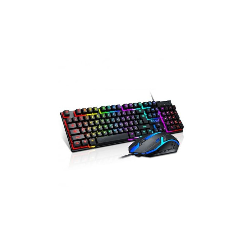 iLike PC Gaming Keyboard (EN) mechanical feel keys + Gaming Mouse set with LED Black