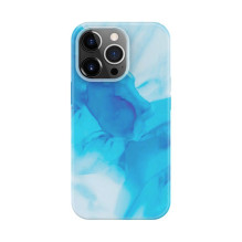 Evelatus Apple iPhone 14 Pro Max silikoninis dėklas su individualiu raštu, mėlynas