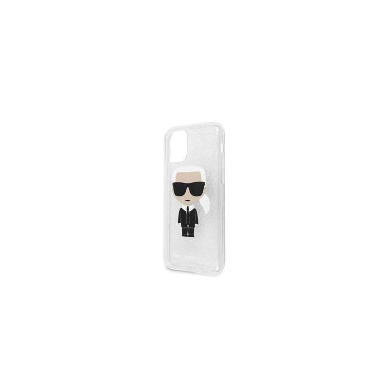 Karl Lagerfeld Apple iPhone 11 Pro MAX Glitter Iconic Body Cover Silver
