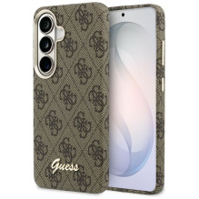 „Guess“ „Samsung Galaxy S26 PU 4G“ metalinis logotipas su „MagSafe“ dėklu, rudas „Guess“ „Samsung Galaxy S26 PU 4G“ metalinis logotipas su „MagSafe“ dėklu, rudas