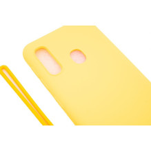 Evelatus Samsung A20e Soft Touch Silicone Case with Strap Yellow