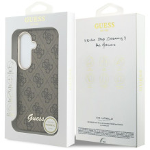 Guess Samsung Galaxy S26 PU 4G Script Metal Logo With MagSafe Case Brown