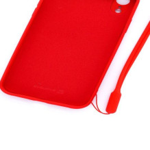 „Evelatus“ Apple iPhone XR minkšto lietimo silikoninis dėklas su dirželiu, raudonas