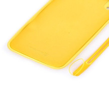 „Evelatus“ Apple iPhone XR minkšto lietimo silikoninis dėklas su dirželiu, geltonas