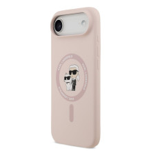 Karl Lagerfeld Apple iPhone Air Liquid Silicone Karl and Choupette MagSafe Case Pink