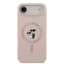 Karl Lagerfeld Apple iPhone Air Liquid Silicone Karl and Choupette MagSafe Case Pink