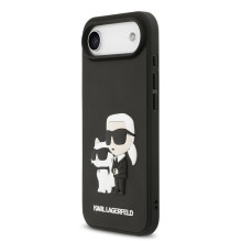 Karl Lagerfeld Apple iPhone Air 3D guminis Karl and Choupette dėklas, juodas