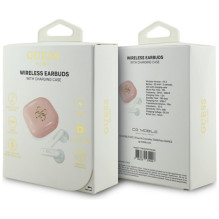 Guess Guess 4G Metal Logo TWS Wireless Headphones - Pink
