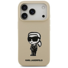Karl Lagerfeld Apple KARL LAGERFELD case for IPHONE 17 Pro compatible with MagSafe KLHMP17LSKIGROW (Silicone W / KL Sket