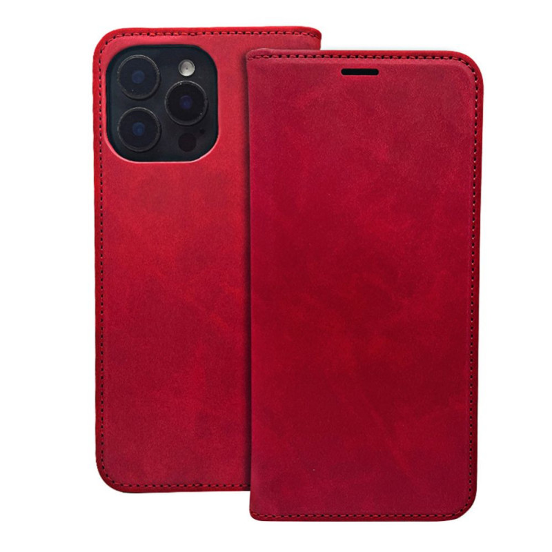 „iLike Samsung Galaxy S25 Smart Suede“ dėklas, raudonas