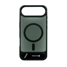 „Evelatus“ guma dengtas „MagSafe“ dėklas su stovu, Apple iPhone 17 Air, juodas „Evelatus“ guma dengtas „MagSafe“ dėklas su stovu, Apple iPhone 17 Air, juodas
