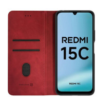 Evelatus Xiaomi Redmi 15C 4G / 5G Book Case Folio Red
