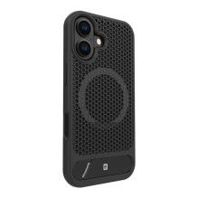 „Evelatus“ „Apple iPhone 17 Premium Magsafe“ dėklas su stovu, plastikinis, juodos spalvos