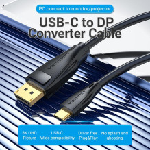 DP į USB-C 8K HD / 2M juodas CGYBH VENTION