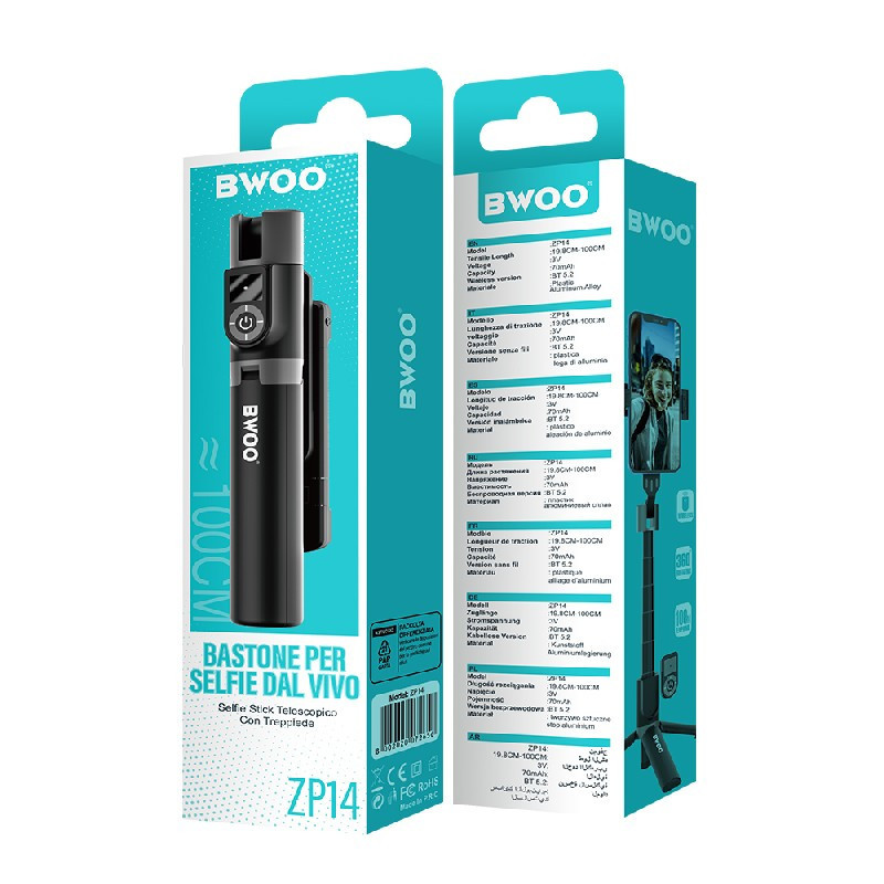 Selfie stick + tripod Bwoo (ZP14) black
