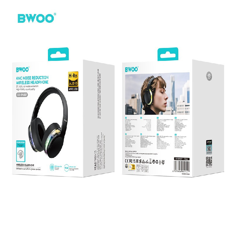 Bluetooth ausinės Bwoo Premium (BW587) juodos