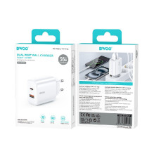 Įkroviklis Bwoo (CDA207) (1xUSB-C 1xUSB 36W) baltas