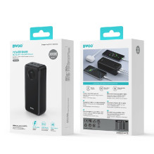 Išorinė baterija POWER BANK Bwoo (BO-P64) 30000mAh (2xUSB 1xUSB-C 22,5W) juoda