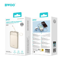 Išorinė baterija POWER BANK Bwoo (BO-P80) 10000mAh (1xUSB-C 22.5W) su USB-C laidu auksinis