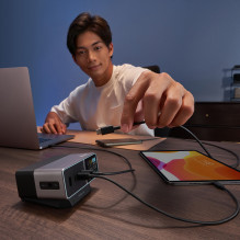 Cuktech TA3005U 300W 5-in-1 Charging Station with Digital Display - Silver