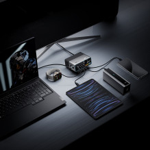 „Cuktech TA3005U“ 300 W 5 viename įkrovimo stotelė su skaitmeniniu ekranu – sidabrinė