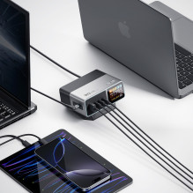 „Cuktech TA3005U“ 300 W 5 viename įkrovimo stotelė su skaitmeniniu ekranu – sidabrinė