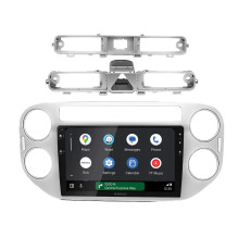 Ramka radiowa 9 cali Volkswagen Tiguan I (5N) 2011-2016, srebrna 381320-98-2