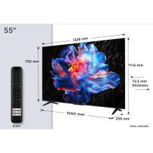 Televizorius, TCL, 55", 4K Ultra HD, 3840 x 2160 pikselių, plokščias, 16:9, LED, 55P69K