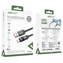 Acefast C15-04 USB-A - USB-C Cable with Display 480Mb / s 66W 1.2m - Black