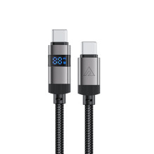 „Acefast C15-03 USB-C“ – USB-C laidas su ekranu 480 Mb/s 60 W 1,2 m – juodas