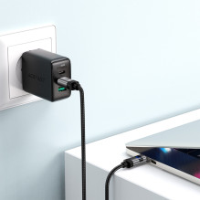 „Acefast C15-03 USB-C“ – USB-C laidas su ekranu 480 Mb/s 60 W 1,2 m – juodas