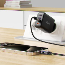 „Acefast C15-03 USB-C“ – USB-C laidas su ekranu 480 Mb/s 60 W 1,2 m – juodas