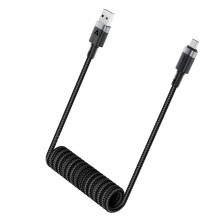 Acefast C14-04 USB-A - USB-C Cable Spring 480Mb / s 3A 1.2m - Black