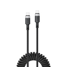Acefast C14-03 USB-C - USB-C Spring Cable 480Mb / s 3A 1.2m - Black