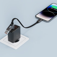 Acefast C13-05 USB-C – USB-A / USB-C laidas 480 Mb / s 3A 0,2 m - juodas