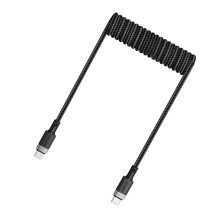 Acefast C14-03 USB-C - USB-C Spring Cable 480Mb / s 3A 1.2m - Black