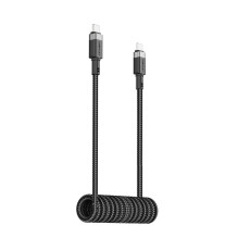 Acefast C14-03 USB-C - USB-C Spring Cable 480Mb / s 3A 1.2m - Black