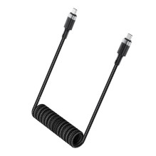 Acefast C14-03 USB-C - USB-C Spring Cable 480Mb / s 3A 1.2m - Black